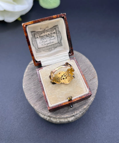 Antique 18ct Yellow Gold, Art Nouveau Diamond Snake Ring