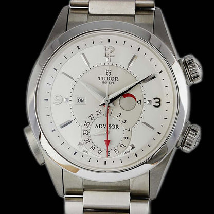 Tudor Advisor 79620 Stainless Steel Automatic Watch; 42mm stainless steel case with silver dial and baton hour markers, on stainless steel bracelet strap, with full set of documents and box