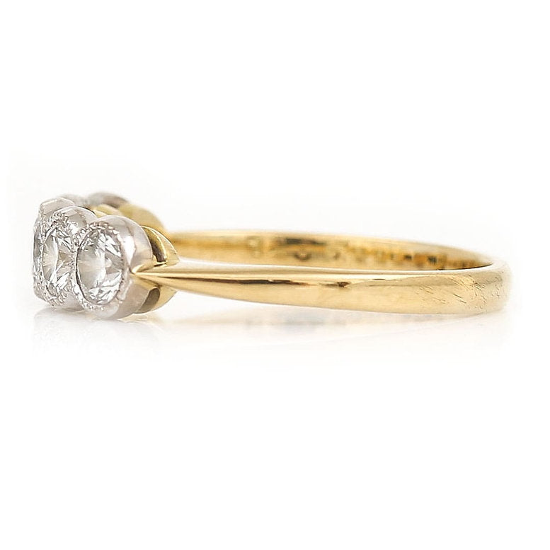Vintage Diamond Five Stone Ring, 0.75 carat total