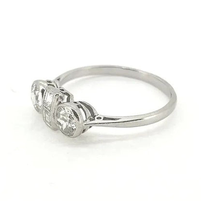 Art Deco Diamond Engagement Ring in Platinum, 1.20 carat total