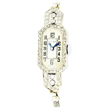 Art Deco Rolex Ladies Wristwatch, Diamond set, 18ct Gold, Glasgow 1924