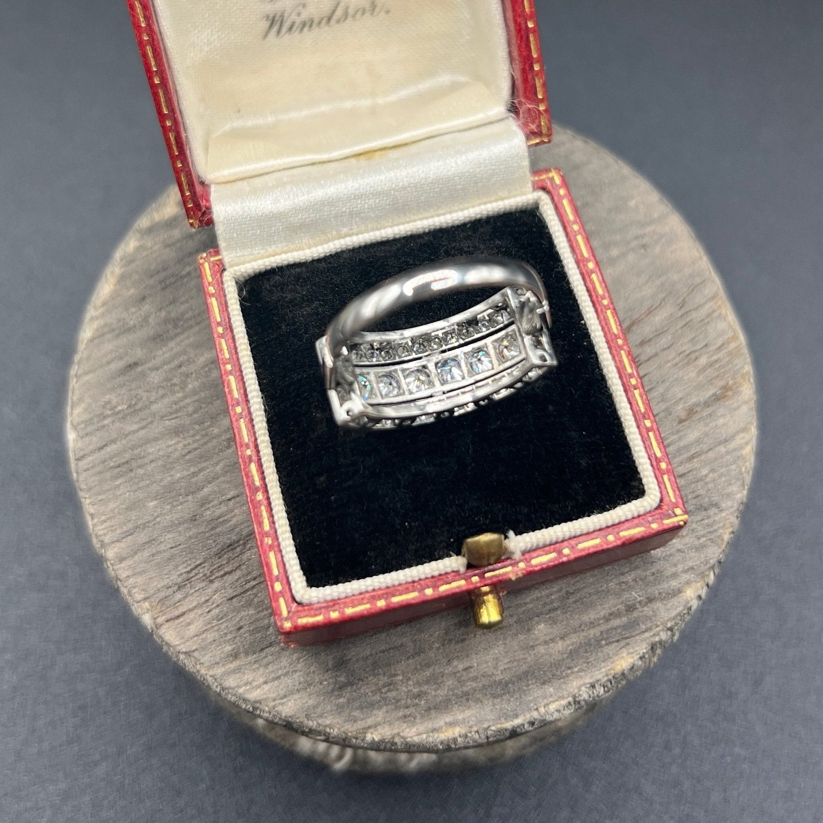 Edwardian Antique Three Row Diamond Cluster Ring