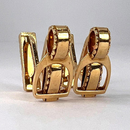 Hermes French 18ct Yellow Gold Stirrup Cufflinks