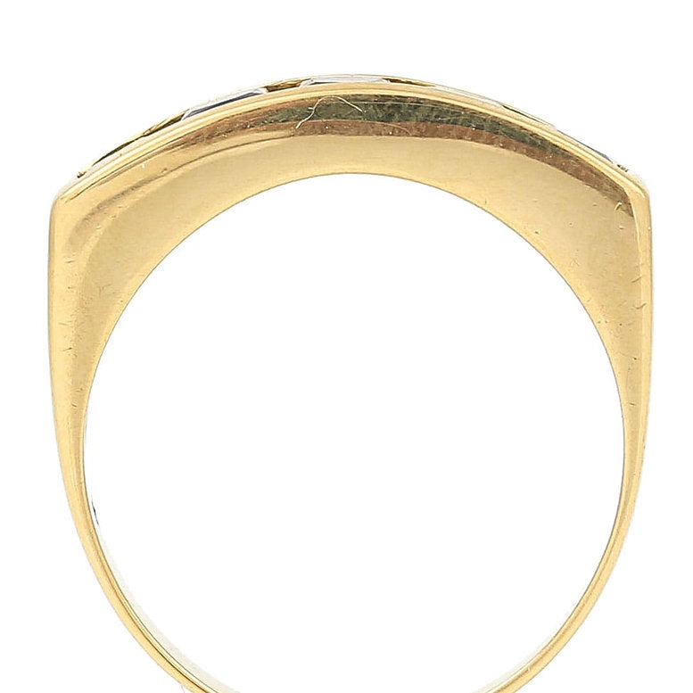 Princess Cut Multi Gemstone Rainbow Five Stone Ring in 18ct Yellow Gold