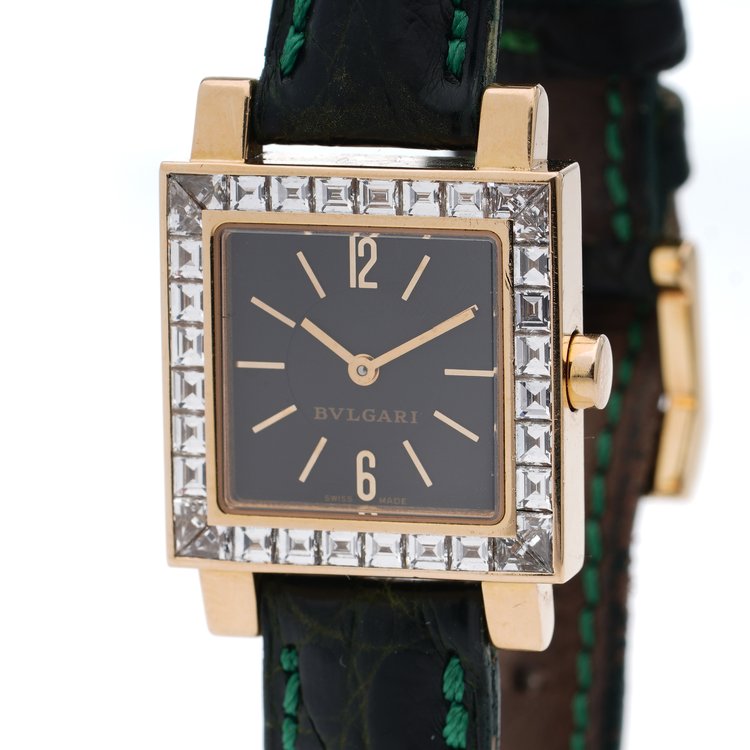 Bvlgari Ladies 18ct Yellow Gold and Diamond set Quadrato Watch