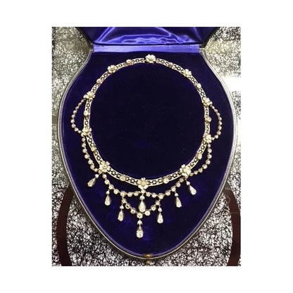 Antique German Belle Epoque 20cts Diamond Necklace By Royal Court Jewellers H Buckmann, Circa 1905