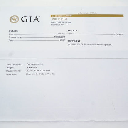 Art Deco GIA Certified A Grade Carved Jade Pendant Necklace with and Old Cut Diamonds