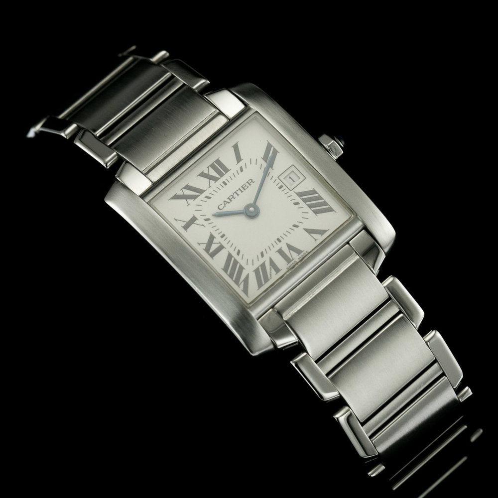 Cartier Tank Francaise Mid Size Stainless Steel W51011Q3 Quartz Watch