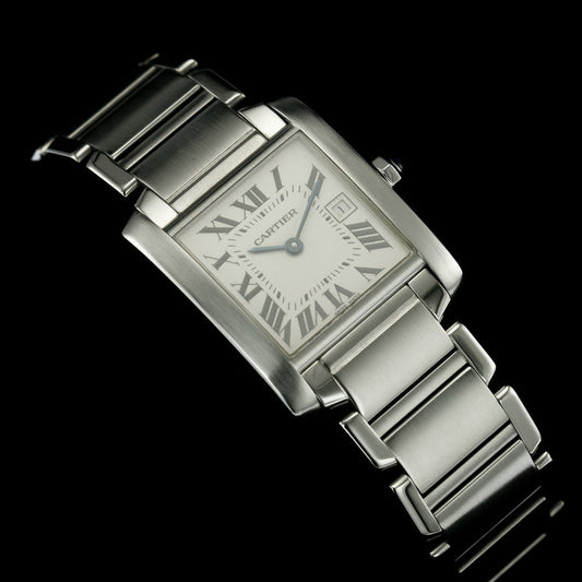 Cartier Tank Francaise Mid Size Stainless Steel W51011Q3 Quartz Watch