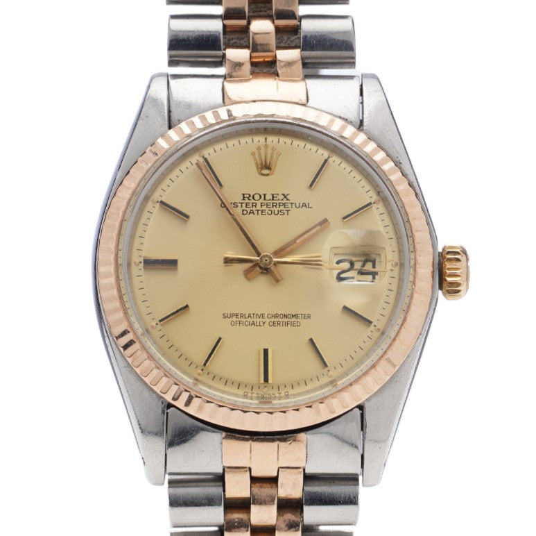 Vintage Rolex Datejust 1601 in Steel and Rose Gold