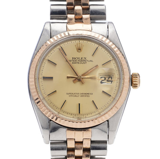 Vintage Rolex Datejust 1601 in Steel and Rose Gold
