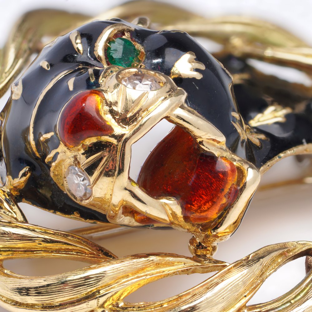 Frascarolo Gold and Enamel Panther Brooch