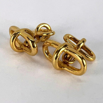 French 18ct Yellow Gold Marine Chain Link Cufflinks