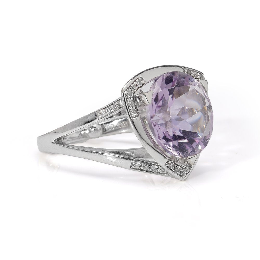 Mauboussin Pink Quartz and Diamond Cluster Ring