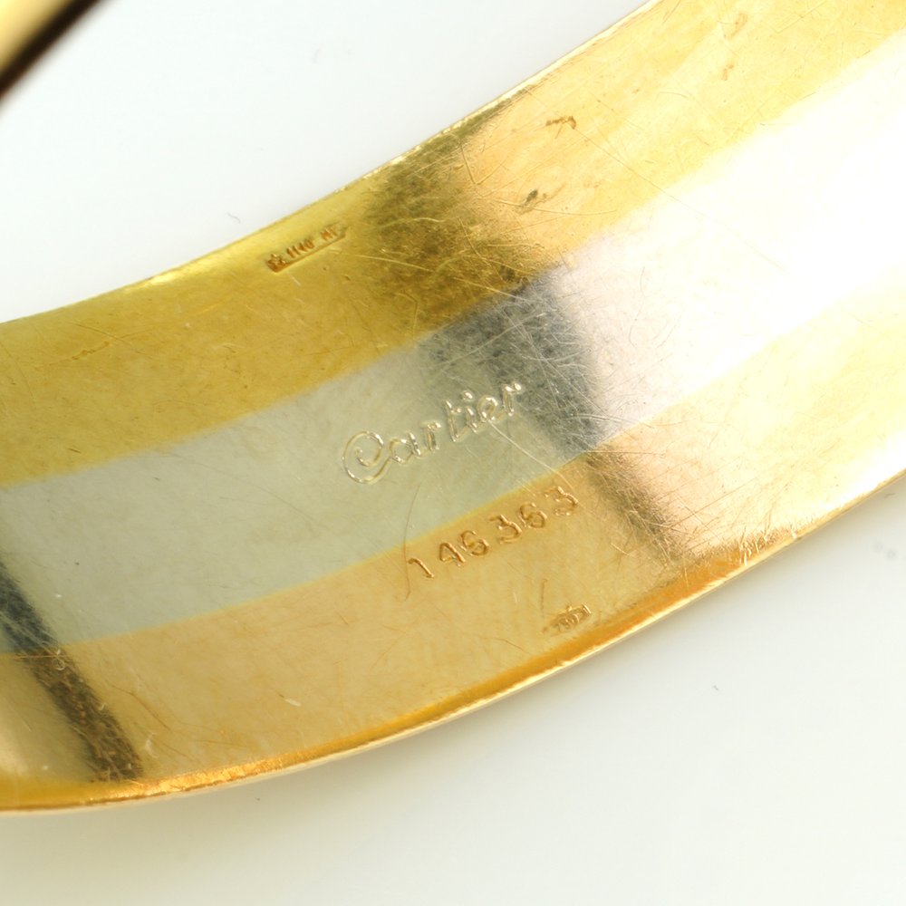 Cartier 18ct Gold Trinity Bangle Bracelet with Diamonds