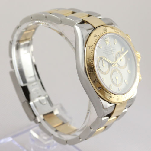 Rolex Daytona Cosmograph 116523 Automatic 40mm Chronograph Watch in Steel and Gold, grey dial, on a steel and gold Oyster bracelet, Circa 2000s, with Rolex box and papers