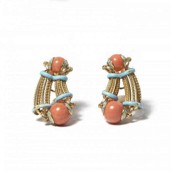 Cazzangia Gold Necklace and Earrings Suite, Circa 1960