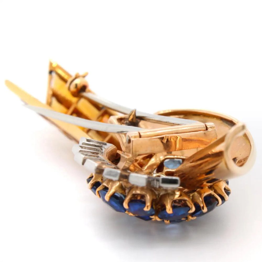 Sapphire Citrine and Diamond Comet Spray Brooch by Sasportas