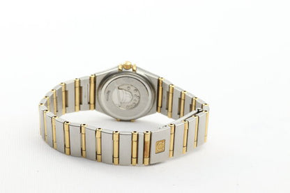Omega Constellation Ladies 22mm MOP Diamond Dial, in Steel and Gold Quartz Watch, original Omega mother of pearl dial with 12 diamond hour markers, Steel and gold bracelet strap