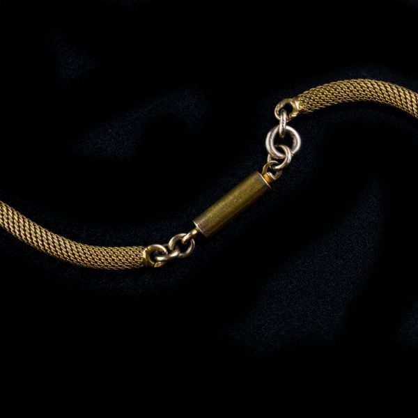 Antique 19th Century Italian 18ct Gold and Micro Mosaic Pendant Necklace