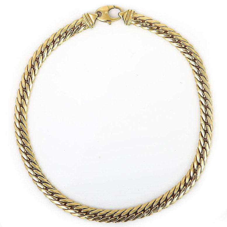 Contemporary Italian 18ct Yellow Gold Herringbone Link Chain Necklace