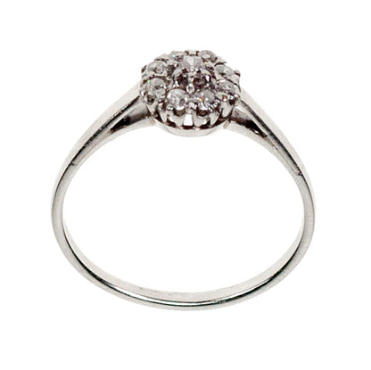 Vintage Platinum Old Mine-Cut Diamond Cluster Ring, 0.30 Carat