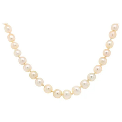 Art Deco Natural Saltwater Pearl Necklace with Diamond Clasp, composed of 100 natural saltwater pearls with geometric design diamond set clasp, Circa 1920s
