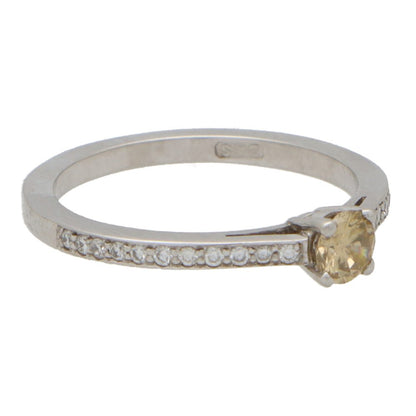 Contemporary 0.28ct Cognac Diamond Engagement Ring