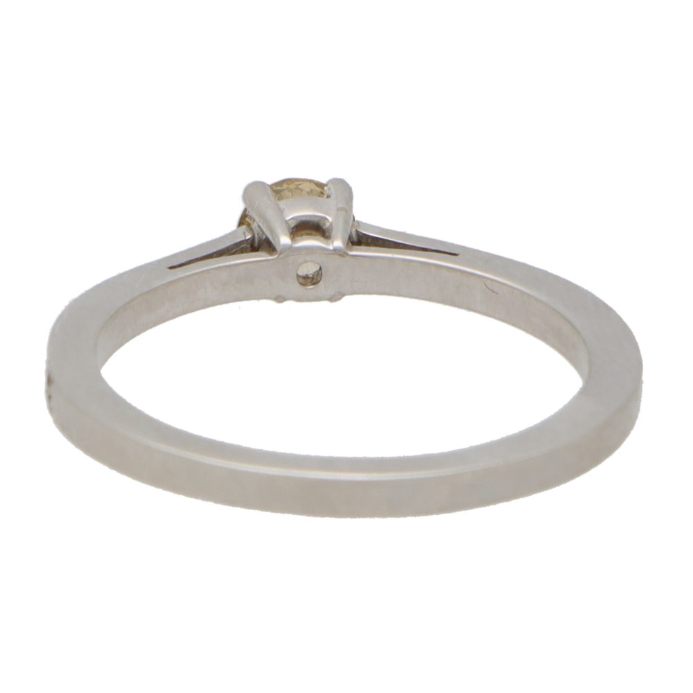 Contemporary Single Stone 0.28ct Cognac Diamond Engagement Ring in Platinum