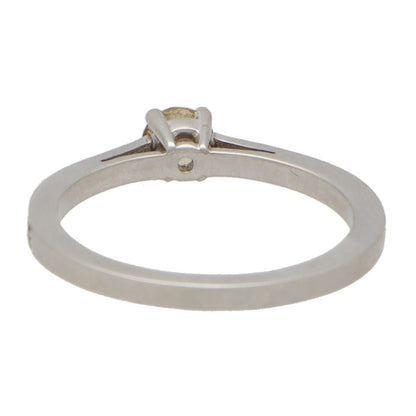 Contemporary Single Stone 0.28ct Cognac Diamond Engagement Ring in Platinum