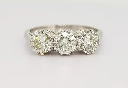 1.60ct Diamond Trilogy Ring, 18ct white gold.
