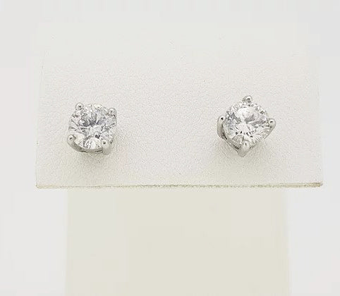 1.45ct Diamond Solitaire Stud Earrings; featuring round brilliant-cut diamonds, 1.45 carat total, 18ct white gold. Post and butterfly fitting