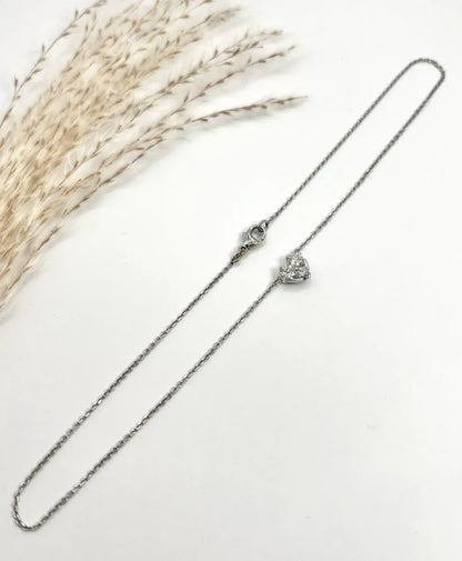 Diamond Heart Pendant Necklace in 18 Carat White Gold