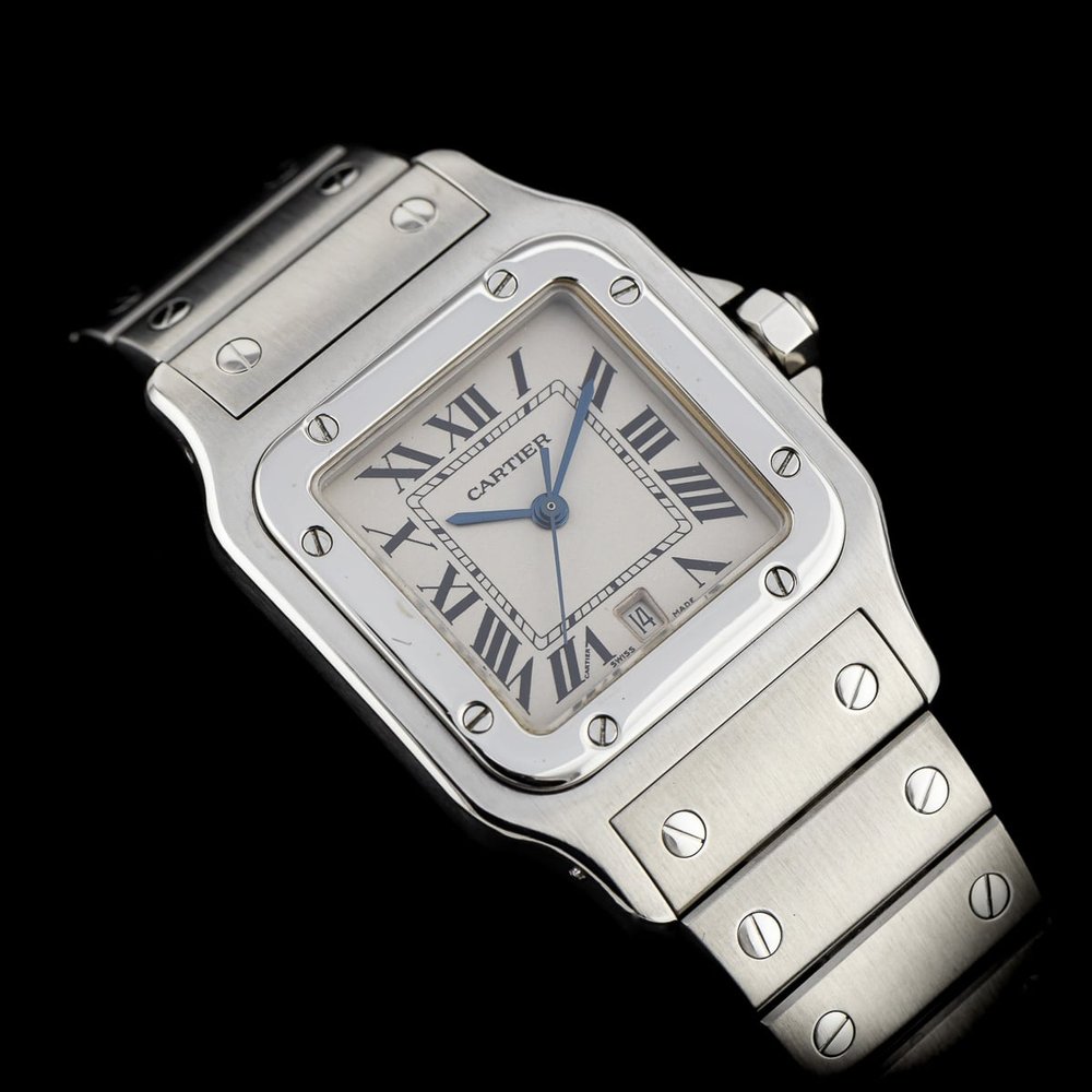 Cartier Santos Galbee 1564 Steel Watch with Box and Papers