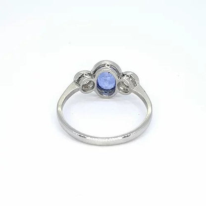 1.25ct Sapphire and Diamond Trilogy Ring in 18ct white gold