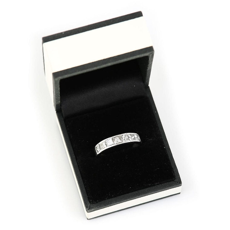 2ct Princess Cut Diamond Seven Stone Half Eternity Band Ring