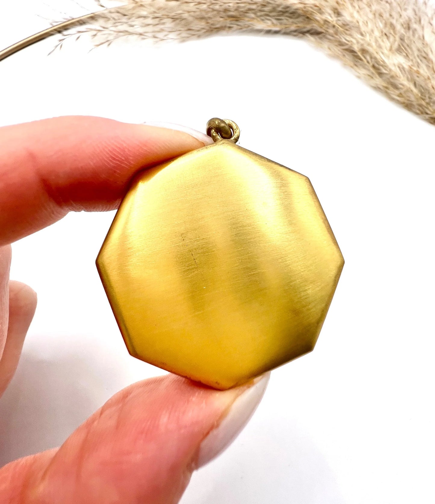 Vintage 15 Carat Yellow Gold Octagonal Shaped Sapphire and Diamond Locket, Circa 1930