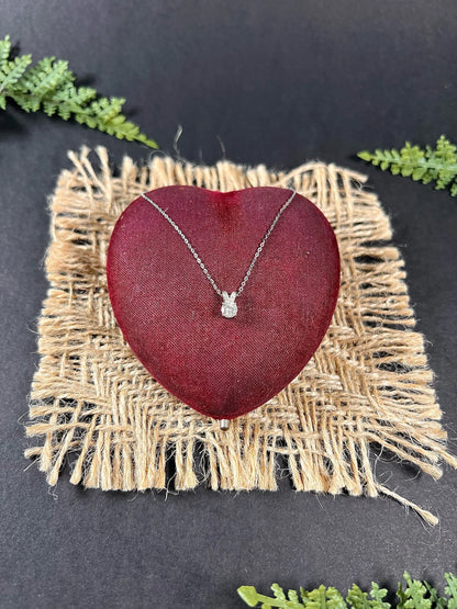 Vintage 18 ct White Gold, 1940's Diamond Pendant Necklace With Modern Trace Link Chain
