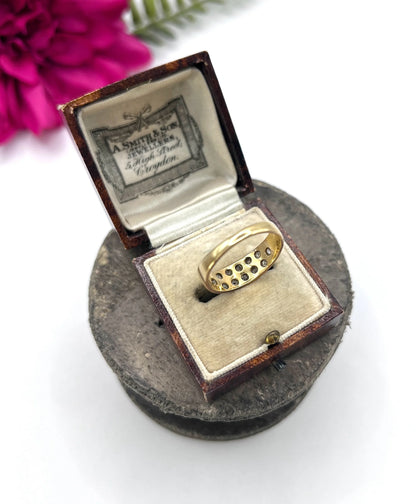 Antique 18ct Gold, Victorian Diamond Two Row Ring