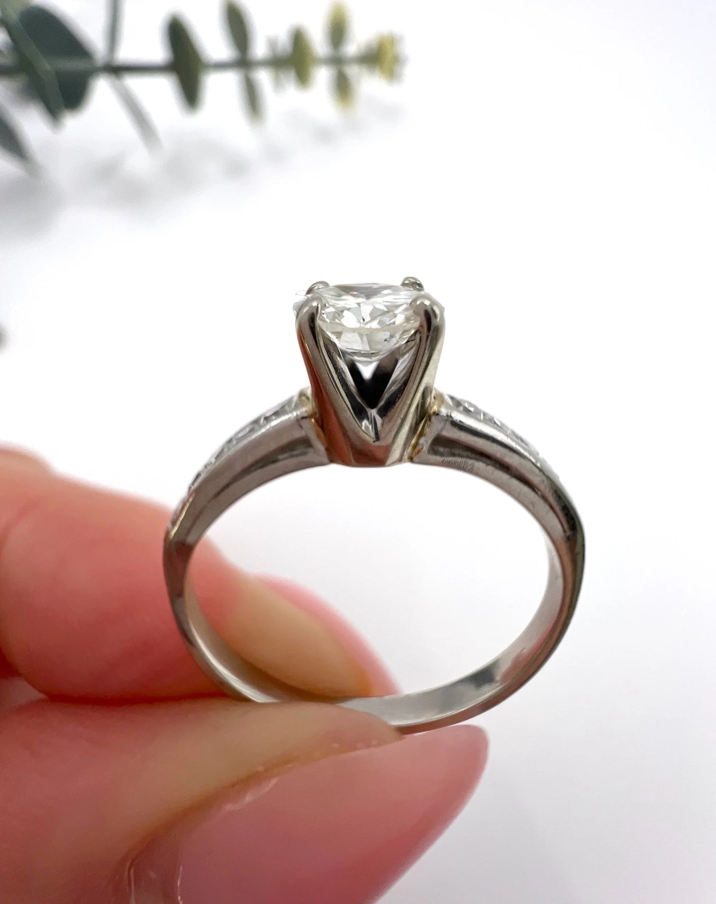 Vintage Platinum 0.50 Carat Diamond Engagement Ring, Circa 1940