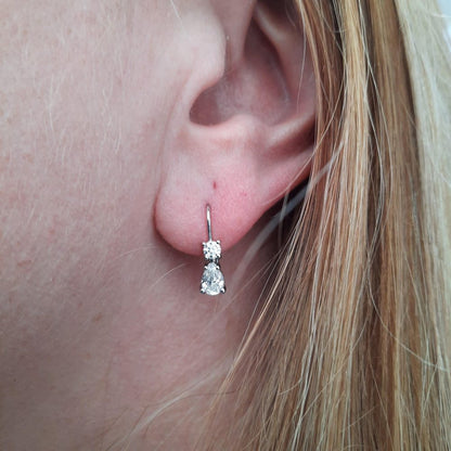 1.25ct Pear Cut Diamond Drop Earrings