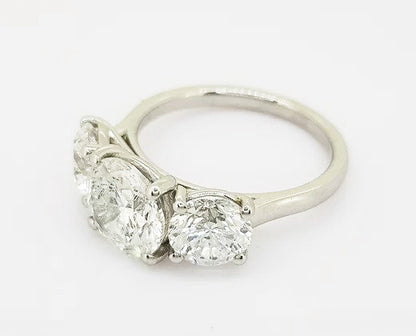 4.04ct Diamond Three Stone Ring, in 18ct white gold.
