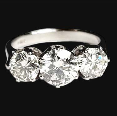 2.5ct Diamond Three Stone Engagement Ring in Platinum