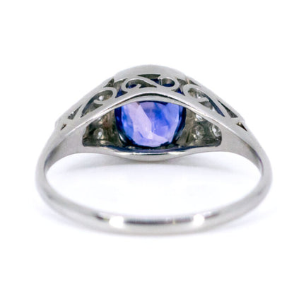 Vintage Art Deco Sapphire and Diamond Ring