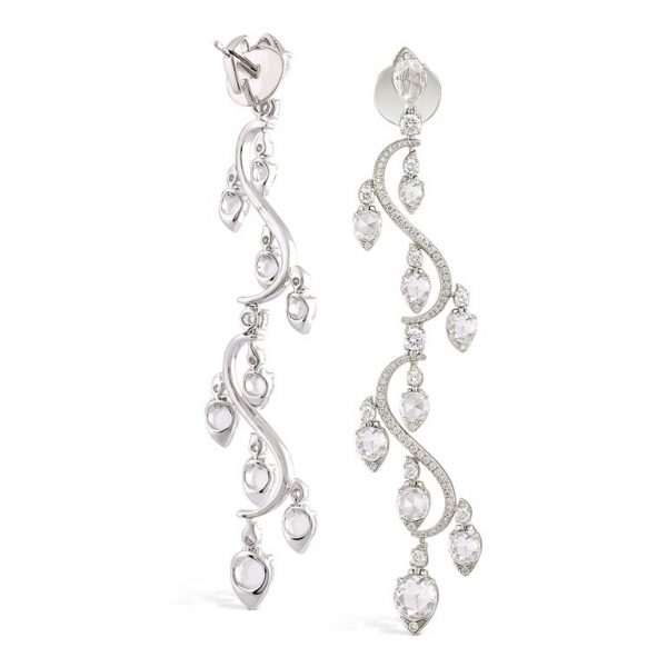Diamond Rondelle Drop Earrings, 4.21 Carat Total, 18ct White Gold