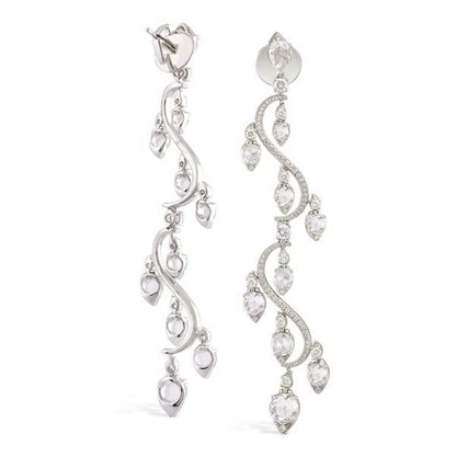 Diamond Rondelle Drop Earrings, 4.21 Carat Total, 18ct White Gold