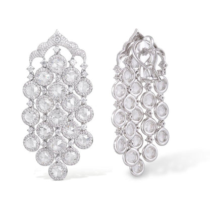 Diamond Chandelier Drop Earrings, 10.96 carat total, 18ct White Gold