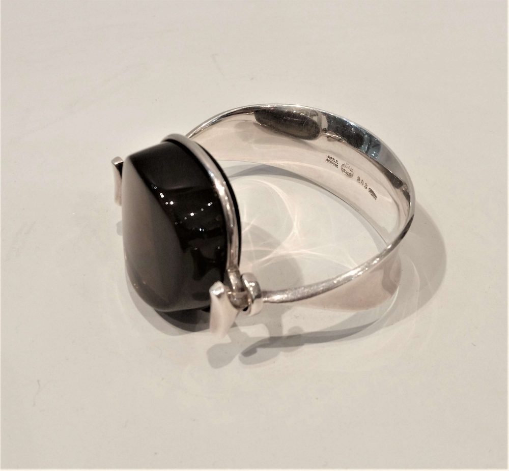Georg Jensen Torun Smokey Quartz Bangle Bracelet