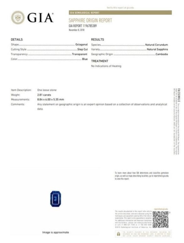 GIA Certified 2.81ct Natural Sapphire and 3.62cts Diamond Cluster Dress Engagement Ring