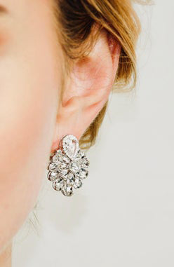 Diamond Floral Cluster Earrings, 9.95 carat total, 18ct White Gold